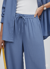 Mid - Blue Relaxed Linen Suit - Smgarment's