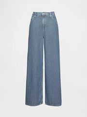 Mid Rise UltraSoft Denim Stripe Baggy Jeans - Smgarment's