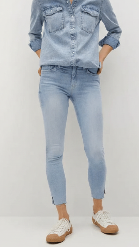 Mid waist Crop skinny Isa jeans - Smgarment's