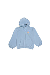 MINOTI KIDS Light Blue Zip - Up Hoodie with Heart Print - Smgarment's