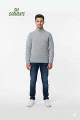 MR PRICE Men's Textured Knit Quarter - Zip Mock Neck Sweat Shirt - Smgarment's