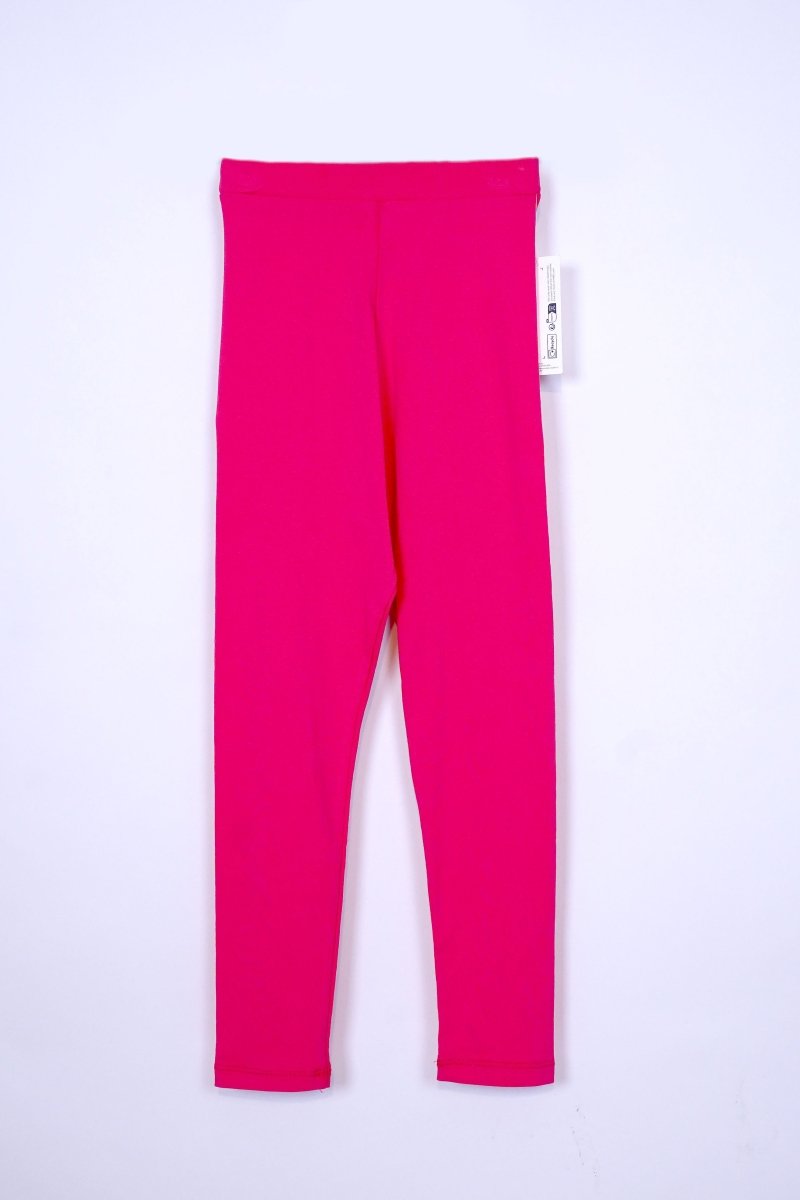 M&S GIRLS PLAIN BRIGHT PINK LEGGINGS - Smgarment's