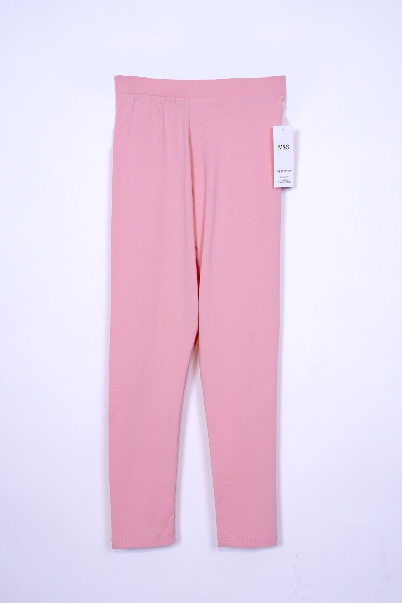 M&S GIRLS PLAIN LIGHT PINK LEGGINGS - Smgarment's