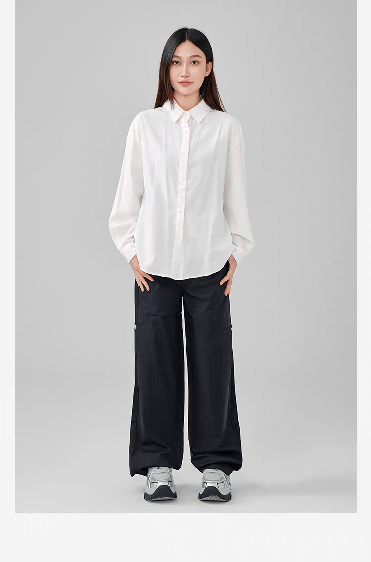 M.XJIA Women's Casual Collar Long Sleeve Shirt - Smgarment's