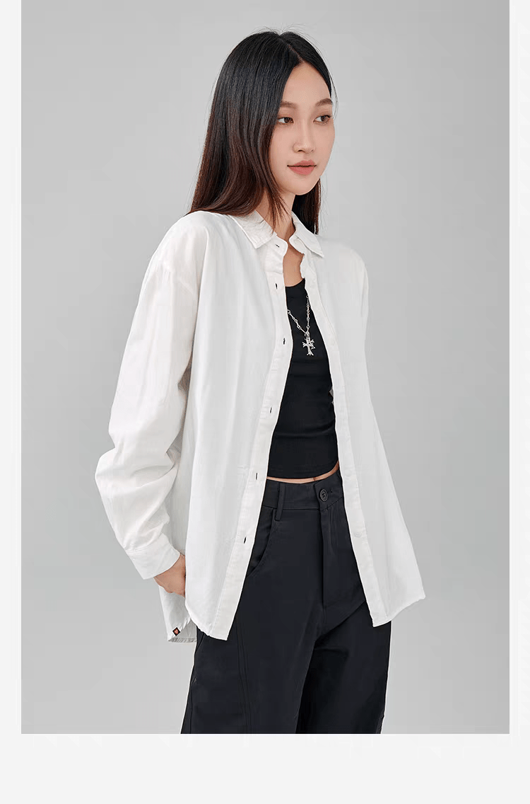 M.XJIA Women's Casual Collar Long Sleeve Shirt - Smgarment's