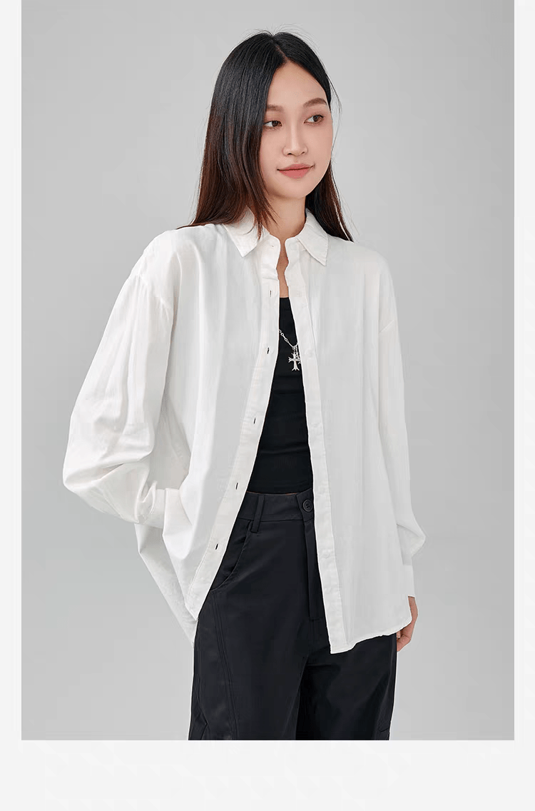 M.XJIA Women's Casual Collar Long Sleeve Shirt - Smgarment's