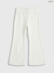 Kids' Flared Cotton Leggings - Off-White Flecked