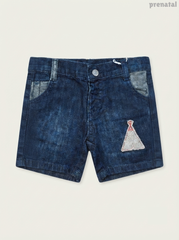 Boys' Dark Wash Denim Teepee Patch Shorts