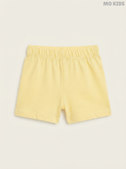 Girls' Pastel Yellow Jersey Cycling Shorts
