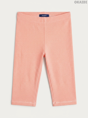 Okaïdi Girls' Peach Coral Geometric Print Cropped Leggings