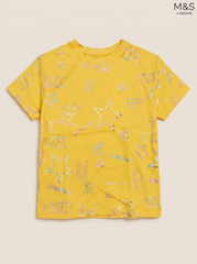 Kids' Yellow Star & Slogan Graphic T-Shirt | M&S London
