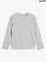 Imported Boy Light Gray Heather Long-Sleeve Basic T-Shirt