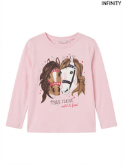 Imported Girls "True Love" Horse Print Crewneck Tee