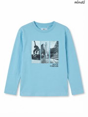 Imported Kids' Light Blue "SKATE FOREVER" Graphic T-Shirt