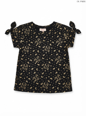 DU PAREIL Girls Metallic Star Short-Sleeve T-Shirt