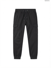 Men's Black Casual Cargo Trousers