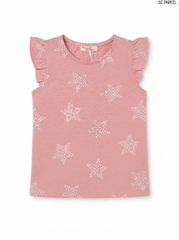 DU PAREIL Girls Star Print Short-Sleeve T-Shirt
