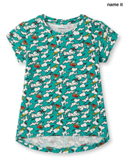 NAME IT Girls’ Teal Green Snoopy All-Over Print T-Shirt