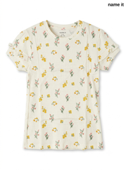 Girls Ribbed Ditsy Floral T-Shirt