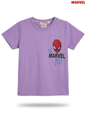 Official Marvel Spider-Man Small Chest Print Graphic T-Shirt – Lavender / Light Purple