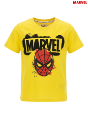 Official Marvel Spider-Man Graffiti Logo T-Shirt – Bright Yellow