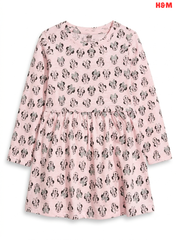 Girls' Minnie Mouse Print Long-Sleeve Dress