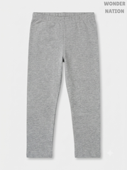 Girls' Plain Light Grey Heather Cotton Leggings