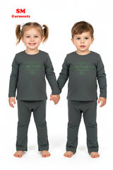 KIDS Killary Harbour Long Sleeve Top & Pants Set – Dark Grey Green