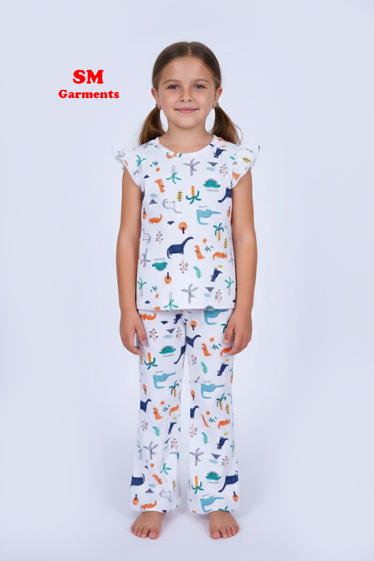 PRINTED COTTON 2 PIECE SUIT