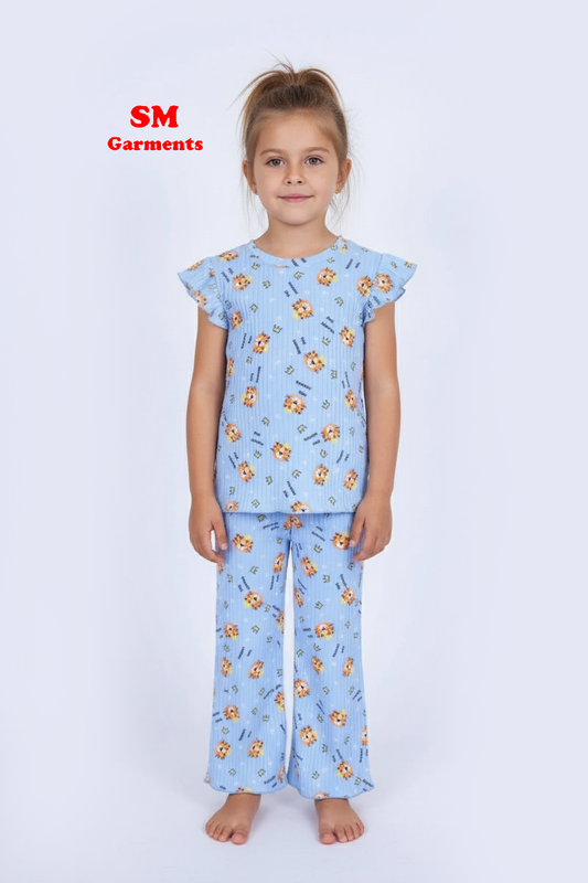 PRINTED COTTON 2 PIECE SUIT