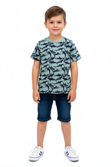 LUPILU Shark Print T Shirt