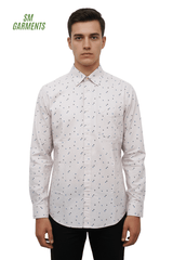 NAUTICA MENS PRINTED REGULAR FIT SHIRT - Smgarment's