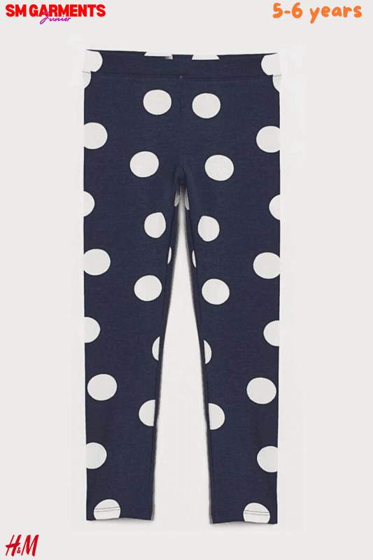 NAVY BLUE DOTTED LEGGINGS - SMgarment's