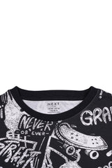 NEXT Boys’ Black Graffiti Print Sweatshirt – Urban Street Style - Smgarment's