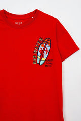 NEXT Boys’ Red “Big Waves” Surf Graphic T-Shirt – Hawaii Summer Vibes - Smgarment's