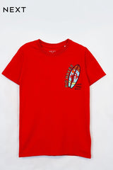 NEXT Boys’ Red “Big Waves” Surf Graphic T-Shirt – Hawaii Summer Vibes - Smgarment's