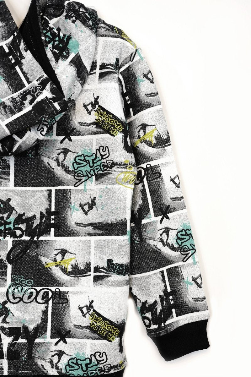 NEXT Boys’ Skateboard Print Hoodie – Street Style Graphic - Smgarment's