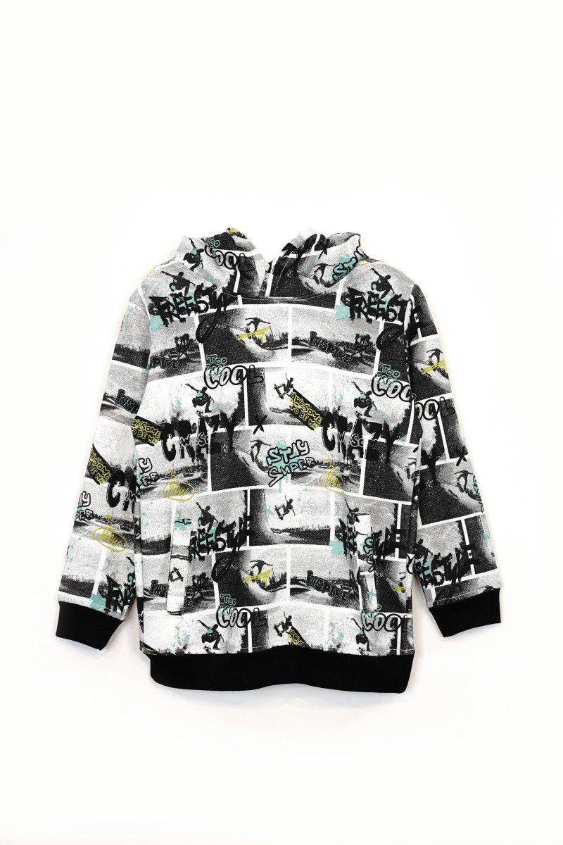 NEXT Boys’ Skateboard Print Hoodie – Street Style Graphic - Smgarment's