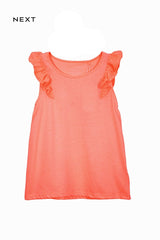 NEXT Girls Coral Frill Sleeve Summer Top - Smgarment's