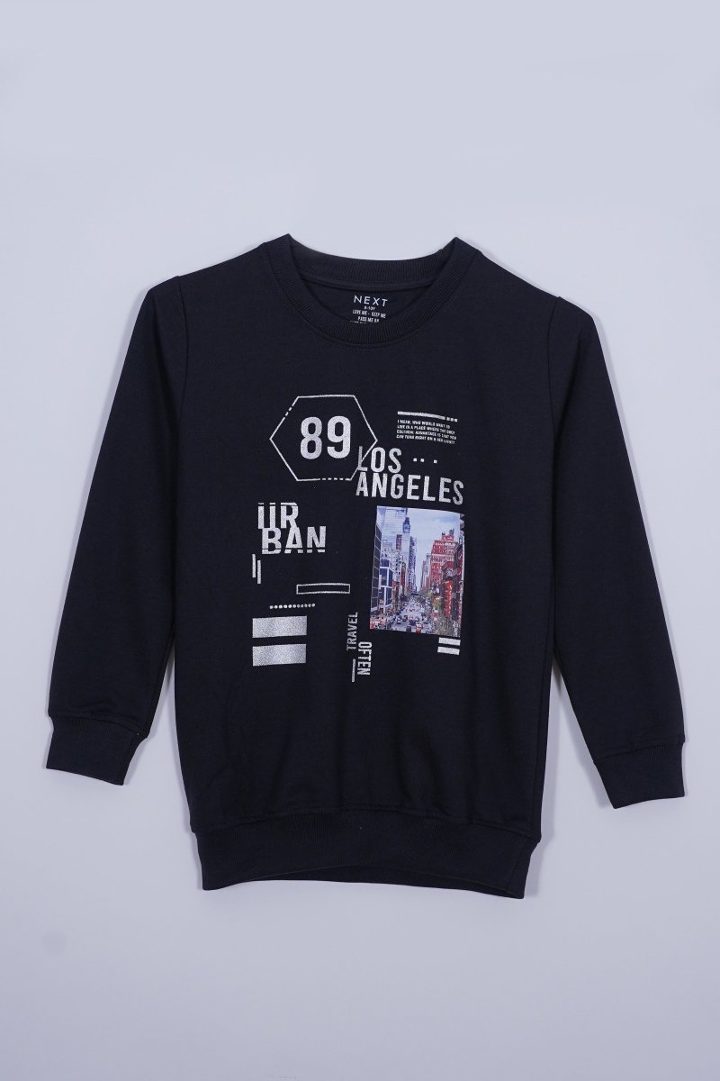 NEXT KIDS BLACK LOS ANGELES PRINTED SWEATSHIRT - Smgarment's