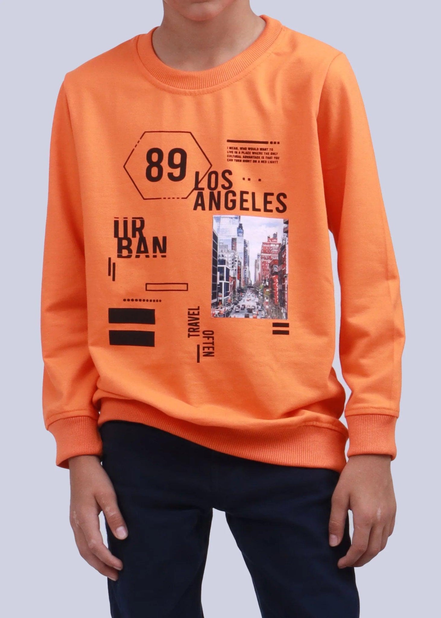 NEXT ORANGE LOS ANGELES PRINTED SWEATSHIRT - SMgarment's