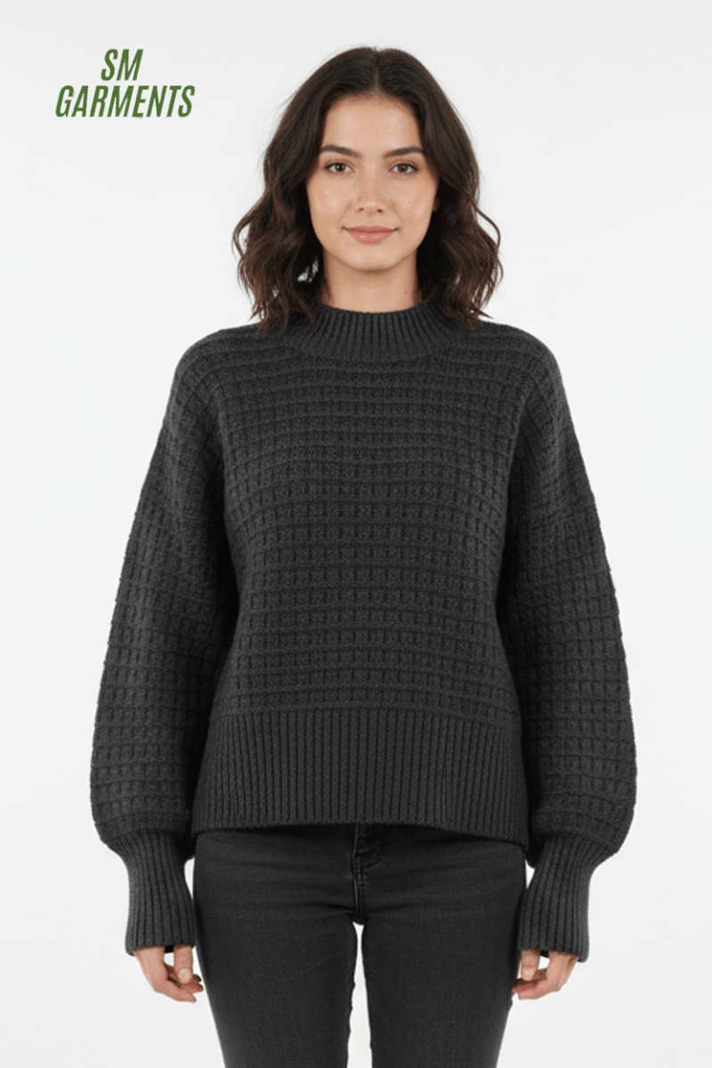 OAKRIDGE WOMENS CHUNKY BLACK SWEATER - Smgarment's