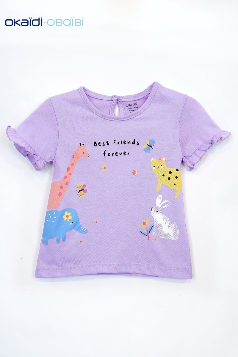 OBAIBI GIRLS ANIMALS PRINTED TEES - Smgarment's