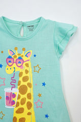 OBAIBI GIRLS GIRAFFE PRINTED TEES - Smgarment's