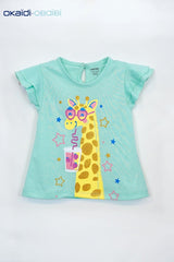 OBAIBI GIRLS GIRAFFE PRINTED TEES - Smgarment's