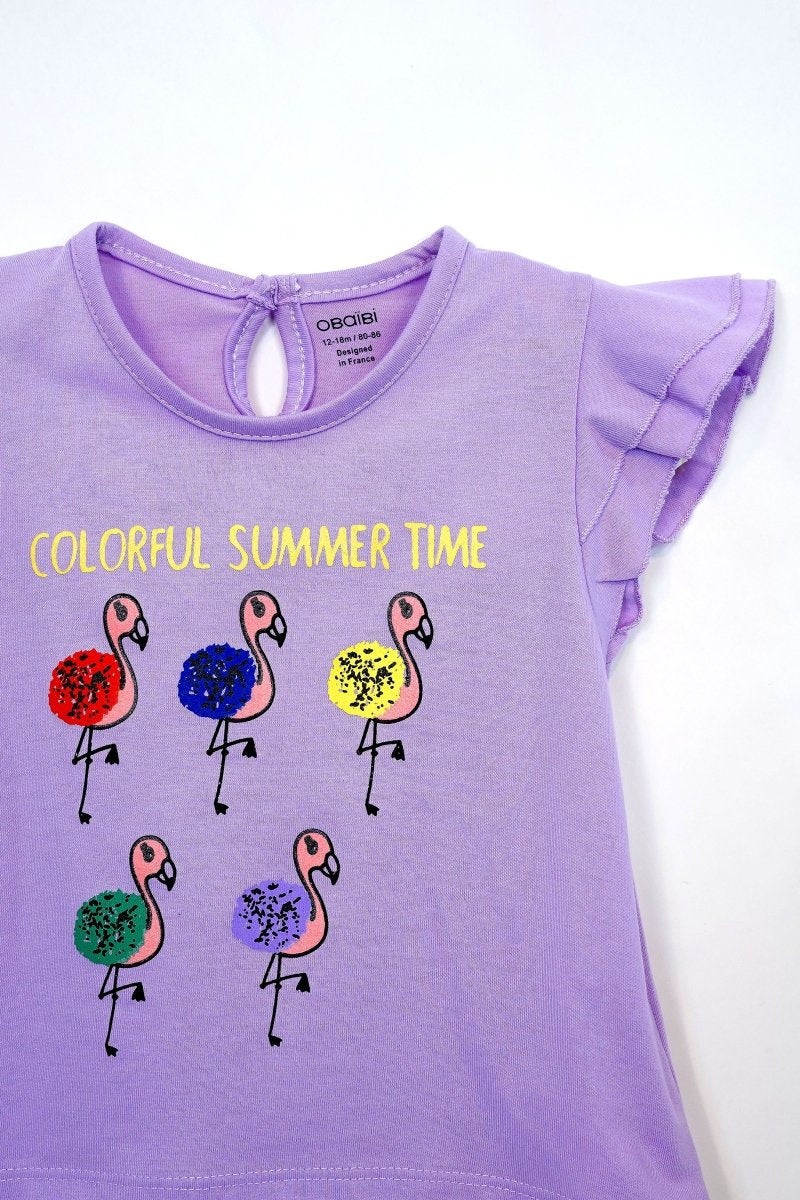 OBAIBI GIRLS SUMMER TIME PRINTED TEES - Smgarment's
