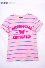 OKAIDI GIRLS ANTISOCIAL BUTTERFLY PRINT TEES - Smgarment's