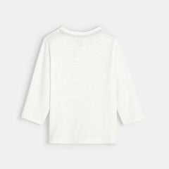 OKAIDI OBAIBI T-shirt with Tunisian collar in solid color flamé organic cotton for boy - Smgarment's