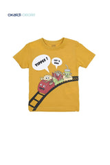 Okaïdi - Obaïbi Yellow Cartoon Print T-Shirt for Boys - Smgarment's
