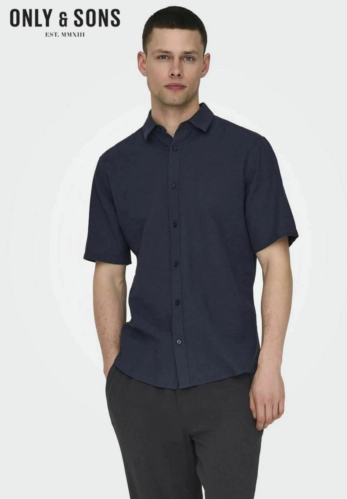 ONLY & SONS CAIDEN SHIRT NIGHT SKY SHORT SLEEVES - SMgarment's